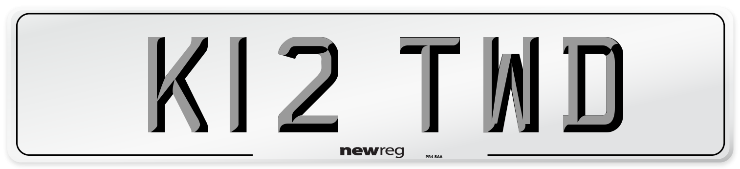 K12 TWD Number Plate from New Reg